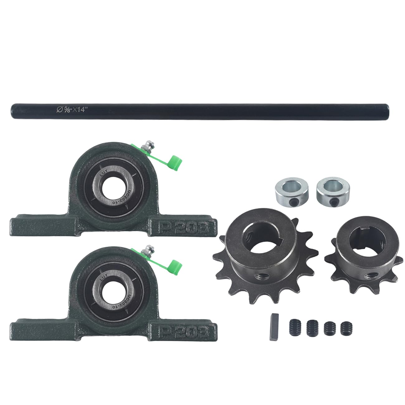 pinkhatcat Jackshaft Go Kart Minibike Complete Jackshaft Kit 5/8" X 14" #35 Chain