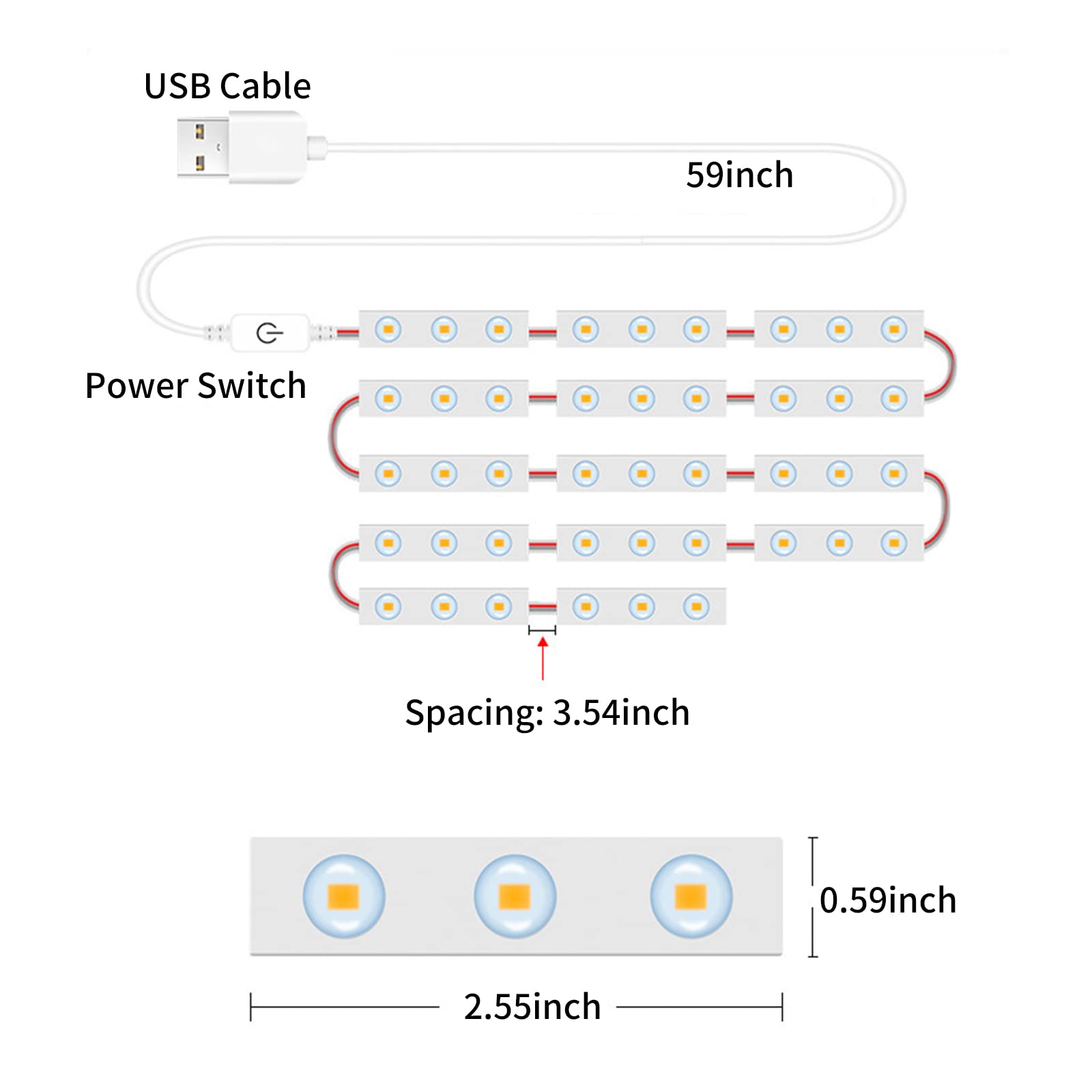 Lumières de Miroir de Maquillage à LED 42LEDs Dimmable Touch Control Lumières de Miroir de courtoisie Lumière de Miroir de Salle de Bain avec câble USB Bande Lumineuse à LED Miroir de Dressage