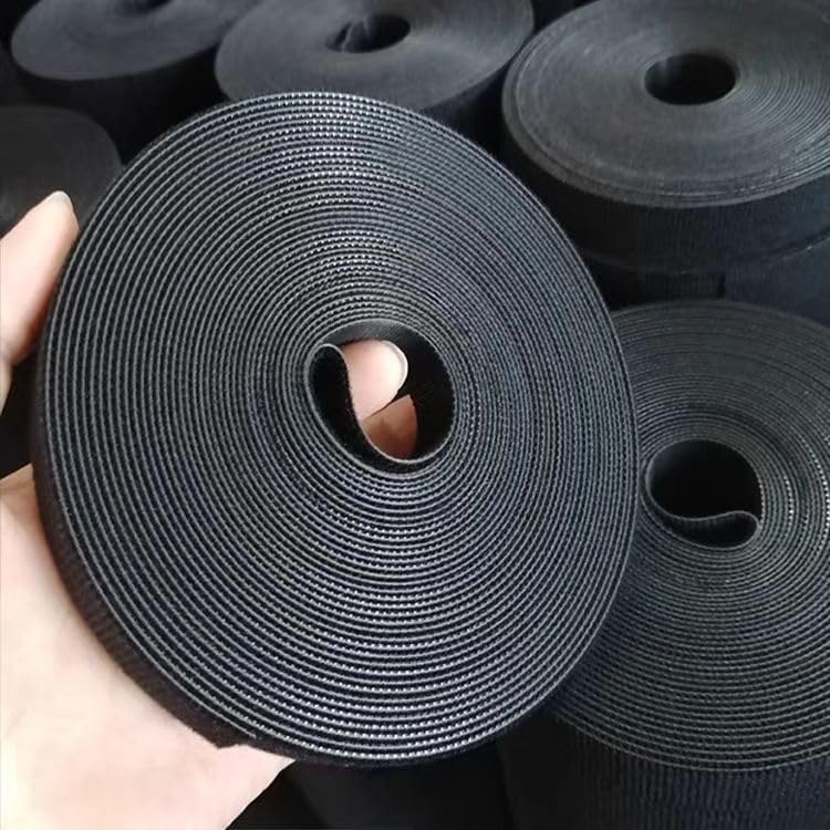 Double Sided Hook and Loop Fastening Tape, Reusable Cable Ties, Straps Wires Cords, Adjustable Cord Straps, Nylon Fastening Tape Wire, Wire Organizer Straps for Home,Office, Wire Bundling, Black