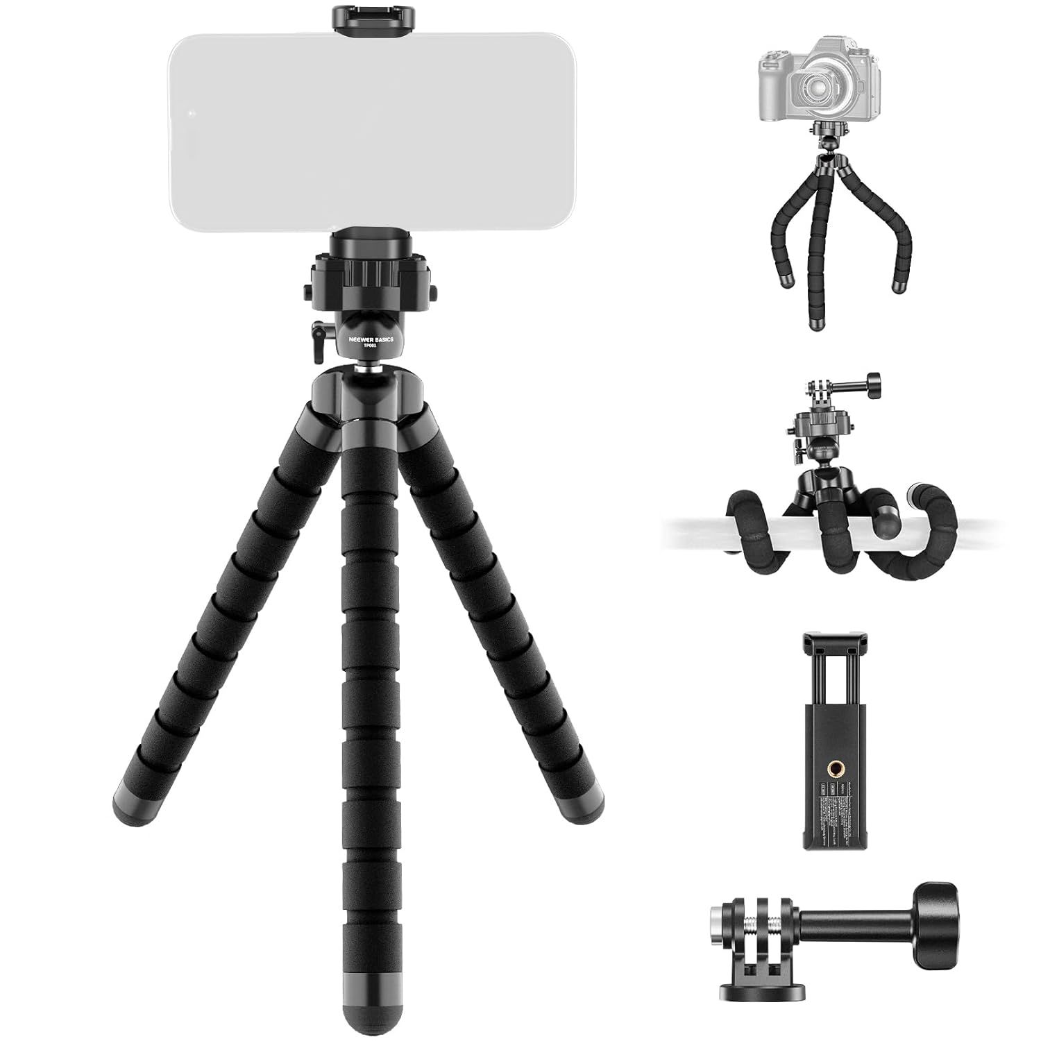 NEEWER Basics Flexible Phone Tripod Mini Small Octopus Desk Stand Holder Vlog Selfie Stick for Cell Phone Camera