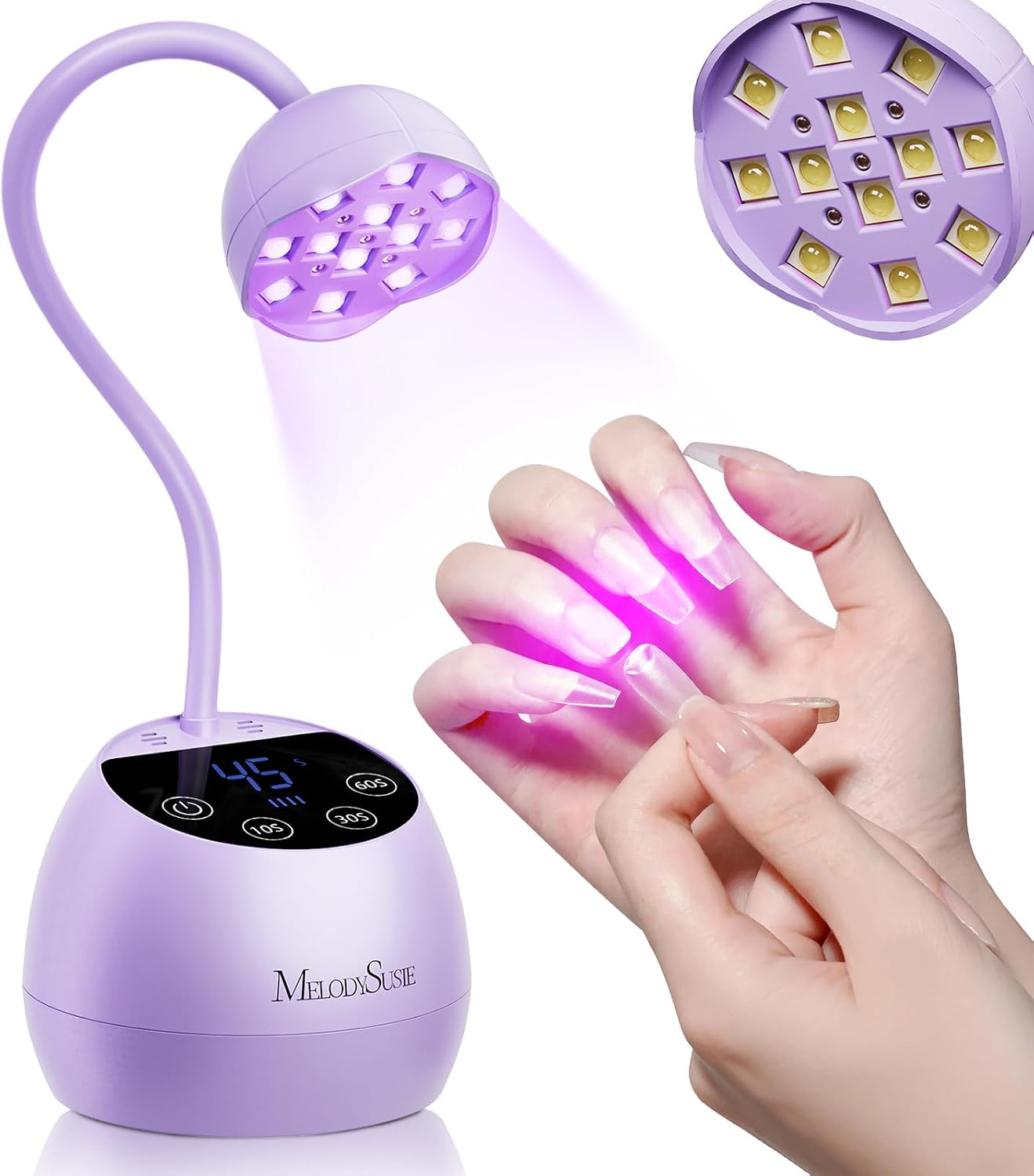MelodySusie Gooseneck Cordless UV Nail Lamp P-ArtM2 Light for Nail Tips