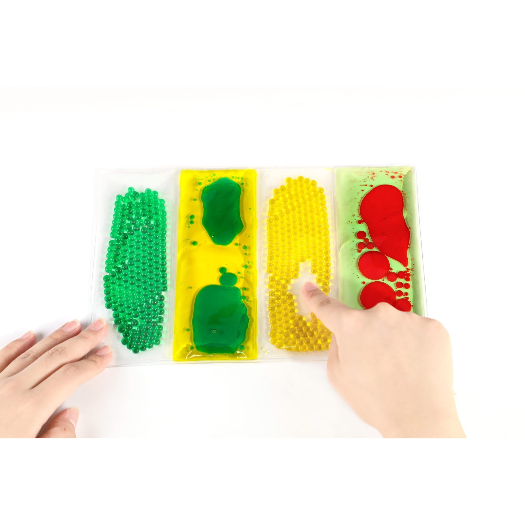 Sensory Squishy Gel Pad Water Beads - Liquid Motion Visual Oil Pad - Squishy Gel Filled Sensory Toy for Preschool Special Needs Learning