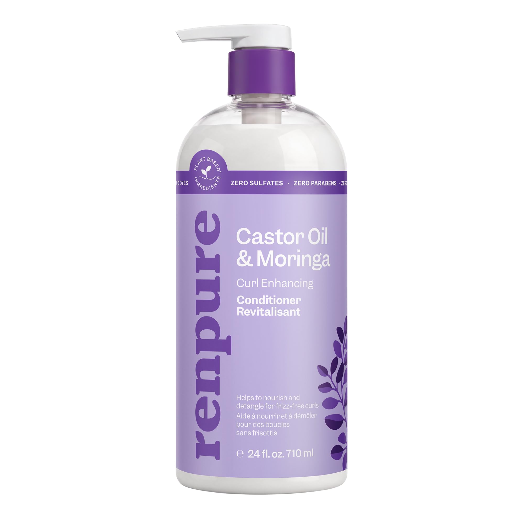 Renpure Castor Oil & Moringa Curl Conditioner for Wavy/Curly Hair 24oz