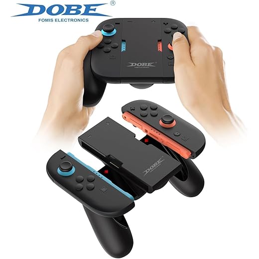 Grip de Carregamento para Nintendo Switch 2, Compatível com Joy-Con Esquerdo e Direito, Type-C, Magnético, ABS, Preto, TNS-3177, 16.3x16.5x5cm