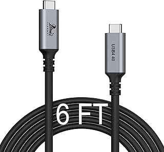 LIONWEI Thunderbolt 4 Cable 6 Ft, 40Gbp Thunderbolt Cable with 100W Charging, 8K Display/Dual 4K, Compatible with Thunderbolt 3/4, USB-C Thunderbolt 4 Cable for MacBook, Hub, Docking