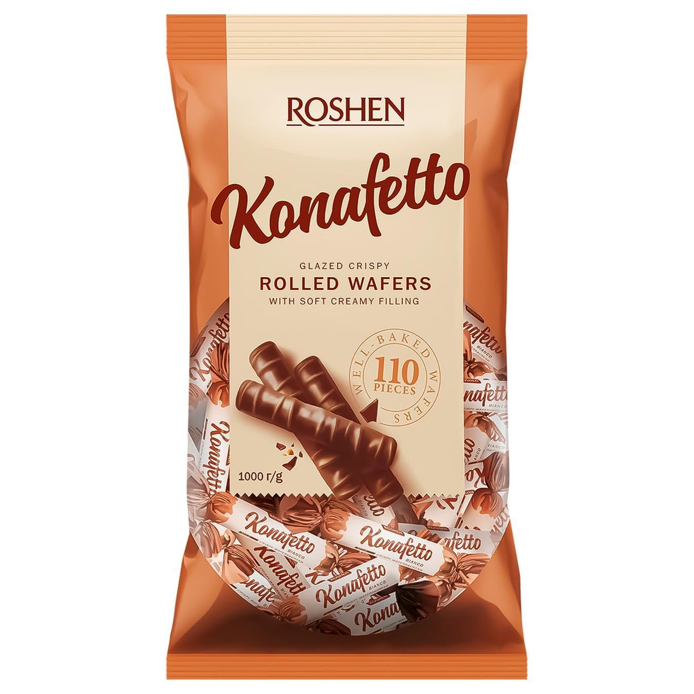 Konafetto Glazed Crispy Rolled Wafers with Soft Vanilla Creamy Filling, Grab and Go Treat 110 Pieces, 1000g (Product Of Europe) From DECADENT FOODS-image-42