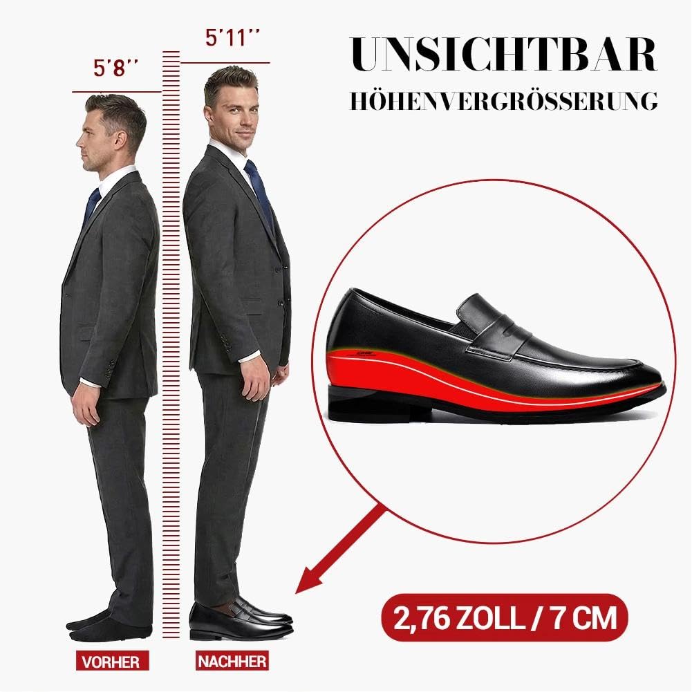 CHAMARIPA Herren Unsichtbare Höhenschuhe – 7 cm größer
