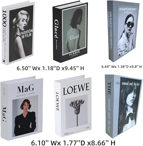 Miniatura 4 de YKYKJDG - 12 libros falsos para decoración de libros falsos para decoración de habitaciones negras, libros decorativos para mesa de café, libros en