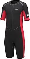 Vista 9 de Hevto Traje de neopreno corto para niños, de 2 mm, para niños pequeños, niñas y jóvenes, traje térmico con cremallera frontal para natación