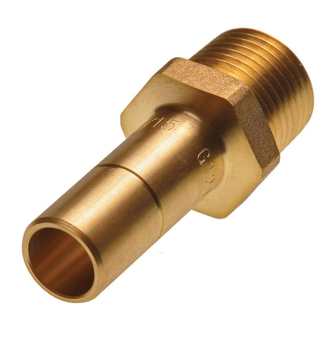 Hep2O 15mm x 1/2 Inch Brass Male Spigot - FREE Next-Day Delivery