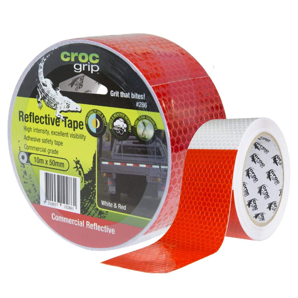 Croc Grip Red/Silver & Reflective Tape - 50Mm X 10M