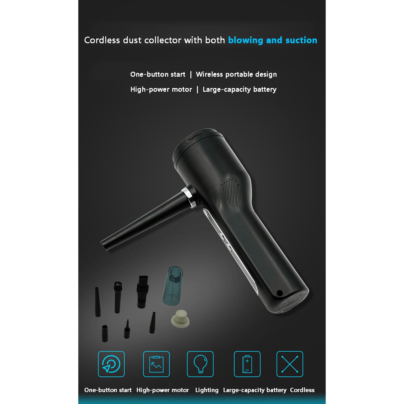aspiradora para Coche, Aspiradora de Mano inalámbrica for Coche con batería Gran Capacidad