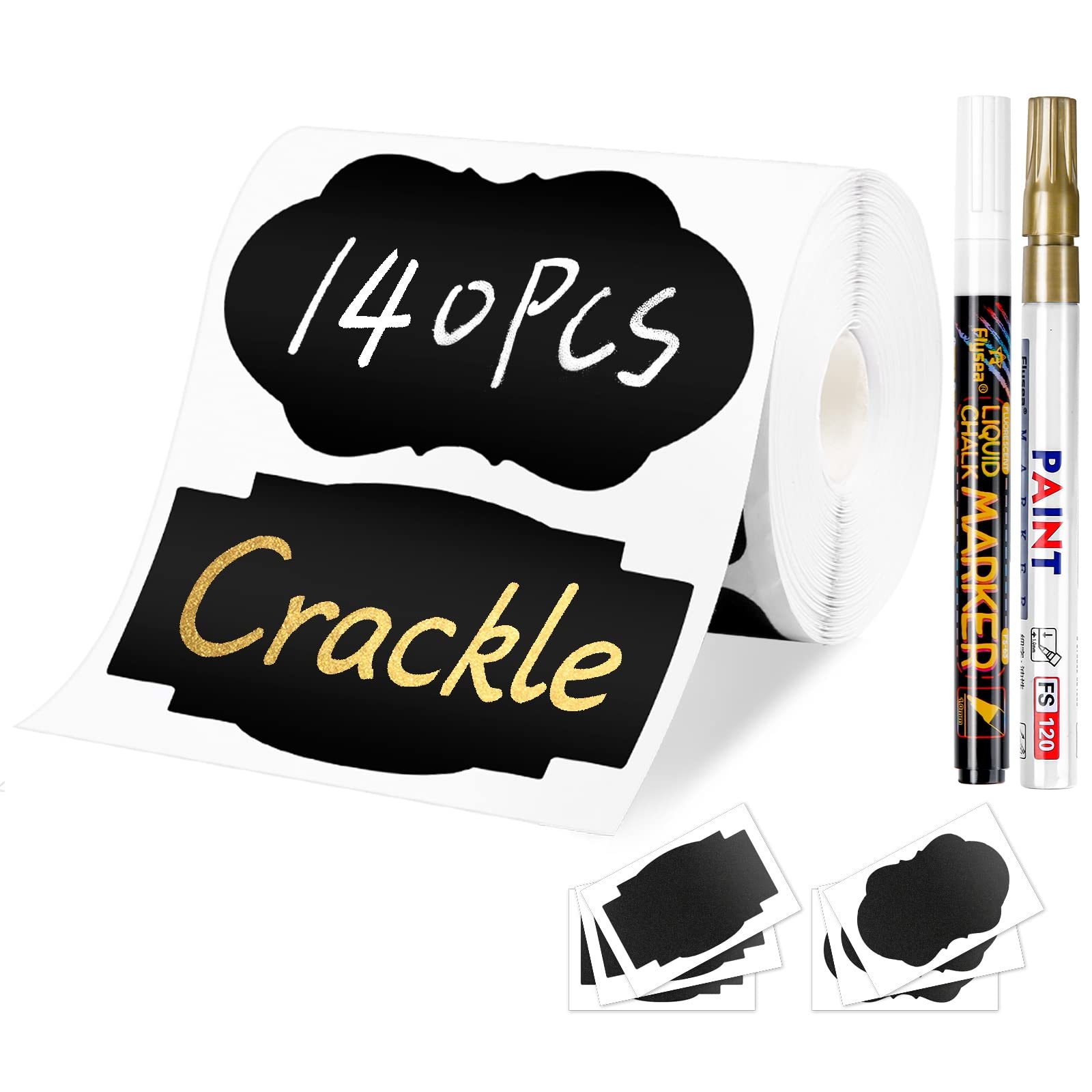 Etichette Autoadesive, 163 Adesivi Per Scrivere Con 3 Penne. Le Etichette Per Lavagne Riutilizzabili Sono Impermeabili, Rimovibili, Ideali Per Bottiglie Di Marmellata E Bottiglie Di Vetro