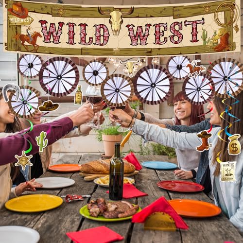 Roues de chariot et éventails cowboy | Décorations Wild West - 7