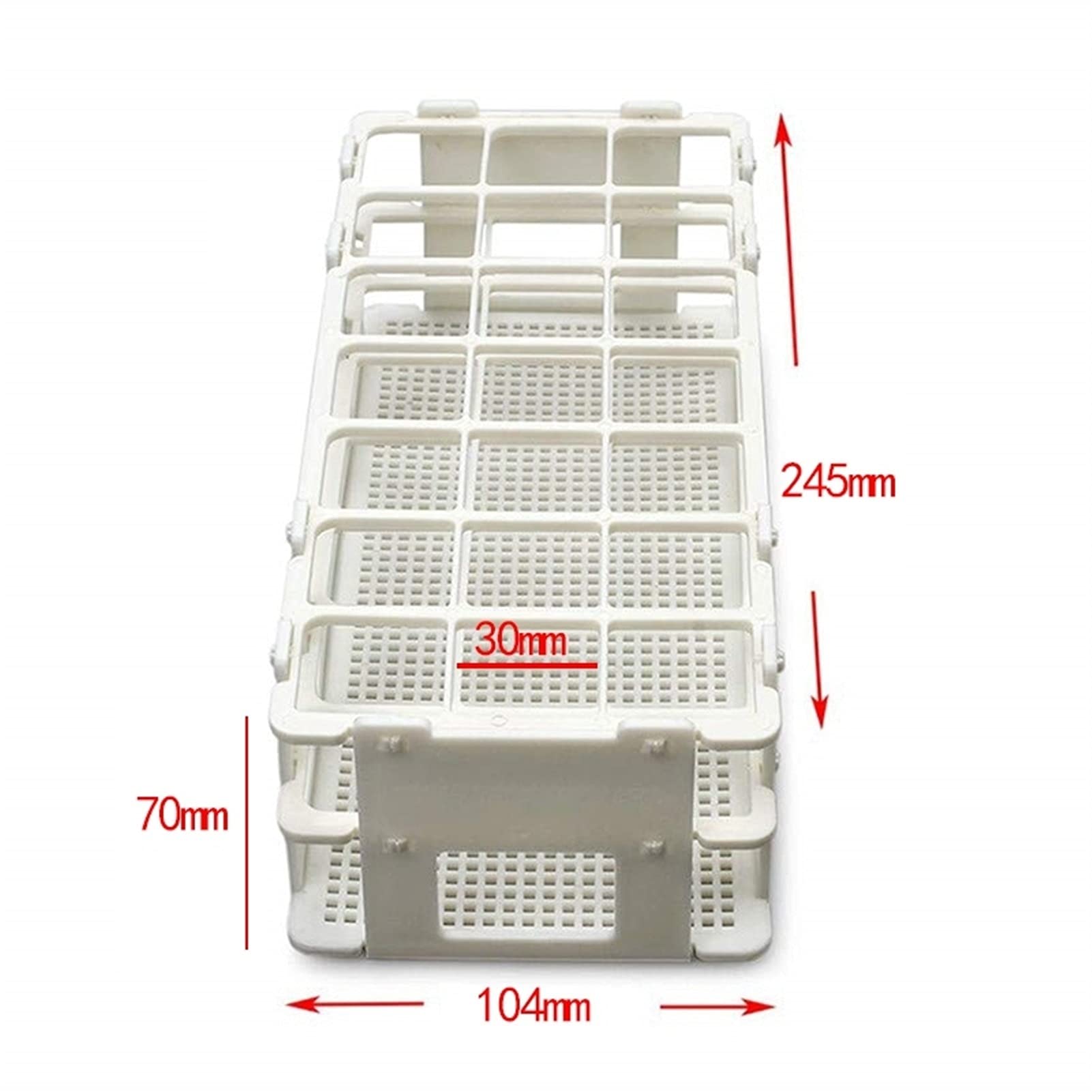 Porta Provette Laboratorio Portaprovette Da Laboratorio 40 Posti - Staccabile, Fori 20mm, In Plastica Bianca Provette Plastica - Foto 2