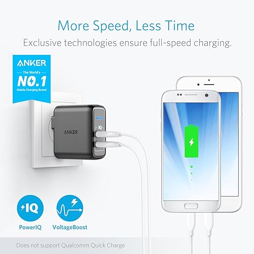 Miniatura 9 de Cargador de pared de viaje de dos puertos 24W USB Anker Elite 2 puertos de conexión con PowerIQ y enchufe plegable para iPhone 77 Plus6s6s Plus iPad