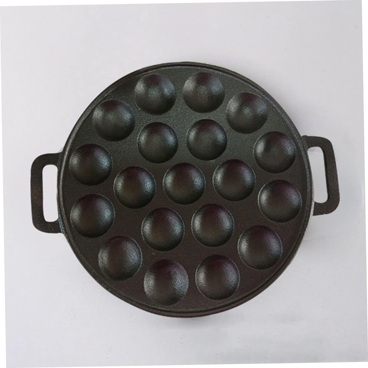 KICHOUSE 19holes Cast and Escargot Baking Tray Nonstick Iron Dish for Octopus Snails and Meatballs for Home Kitchen Restaurants and Western Food Stores