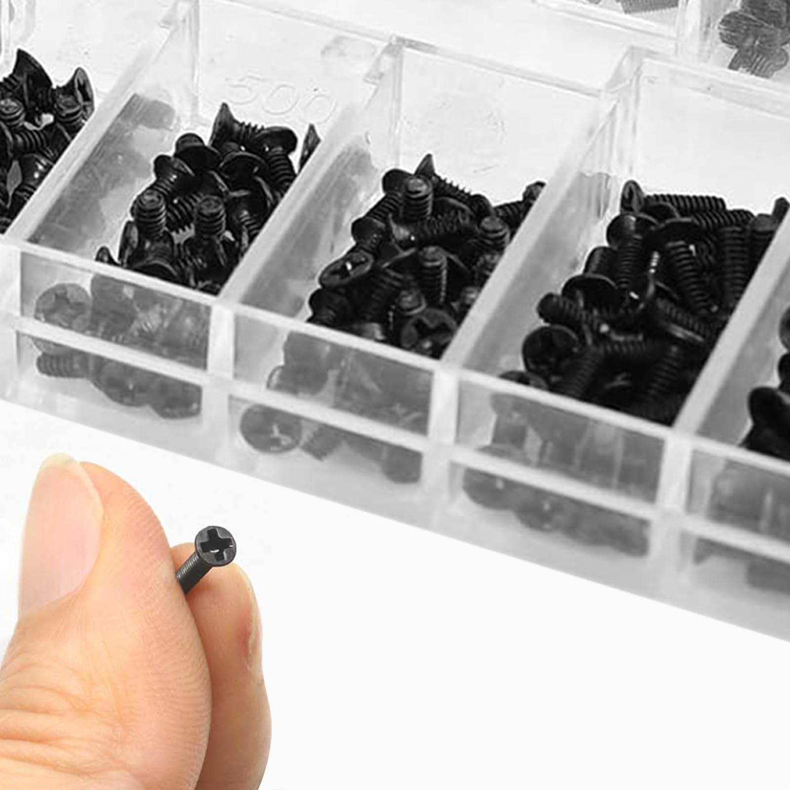 Kit 500 Mini Viti E Dadi In 18 Misure – 1,2/1,4/2 Mm Per Riparazioni Di Laptop, Occhiali, Orologi, Elettronica