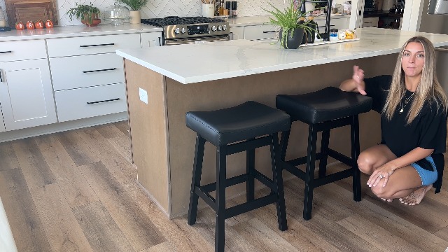 Butacos de Barra de 26 Pulgadas, Juego de 4 Unidades, Sin Espaldar, Asiento Acolchado en Cuero Sintético PU, para Isla de Cocina y Encimera, Color Negro miniatura 7