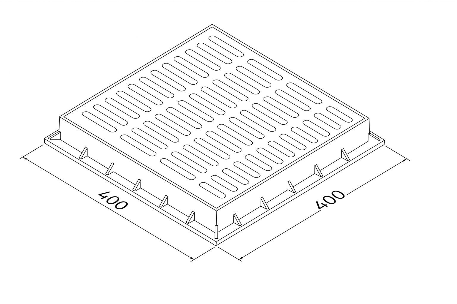 First Plast tgnp40 V-y rama z rusztem do grillowania PEDONABILE z PCW, zielona, 400 x 400 mm