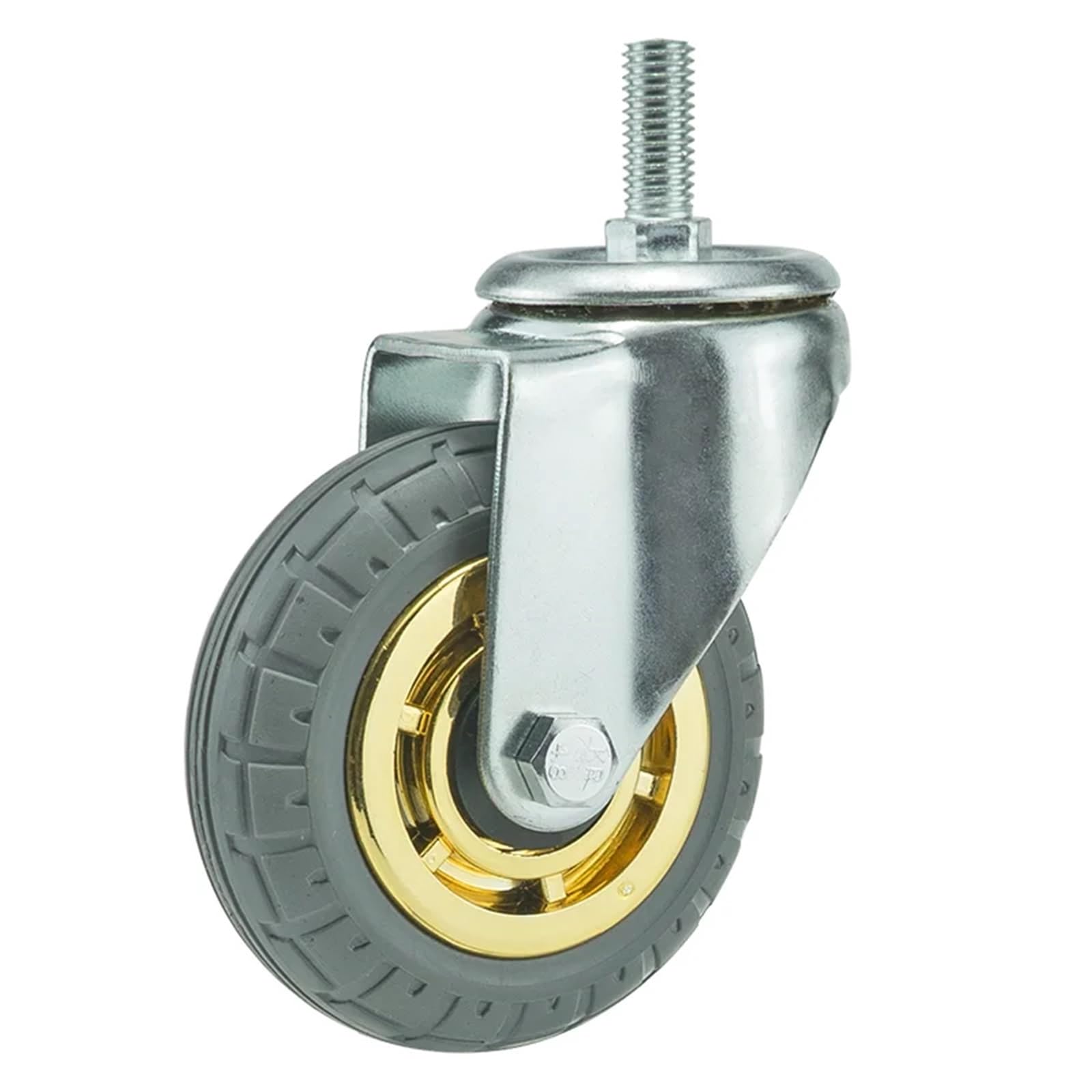 Caster Wheels, Casters Heavy Loads Rubber Swivel for Furniture Wheels Mover Noiseless Shelf Wheelbarrow Cart Hardwares Transporter Tire Trolley(1pc Stem Wheel,5 Inch)