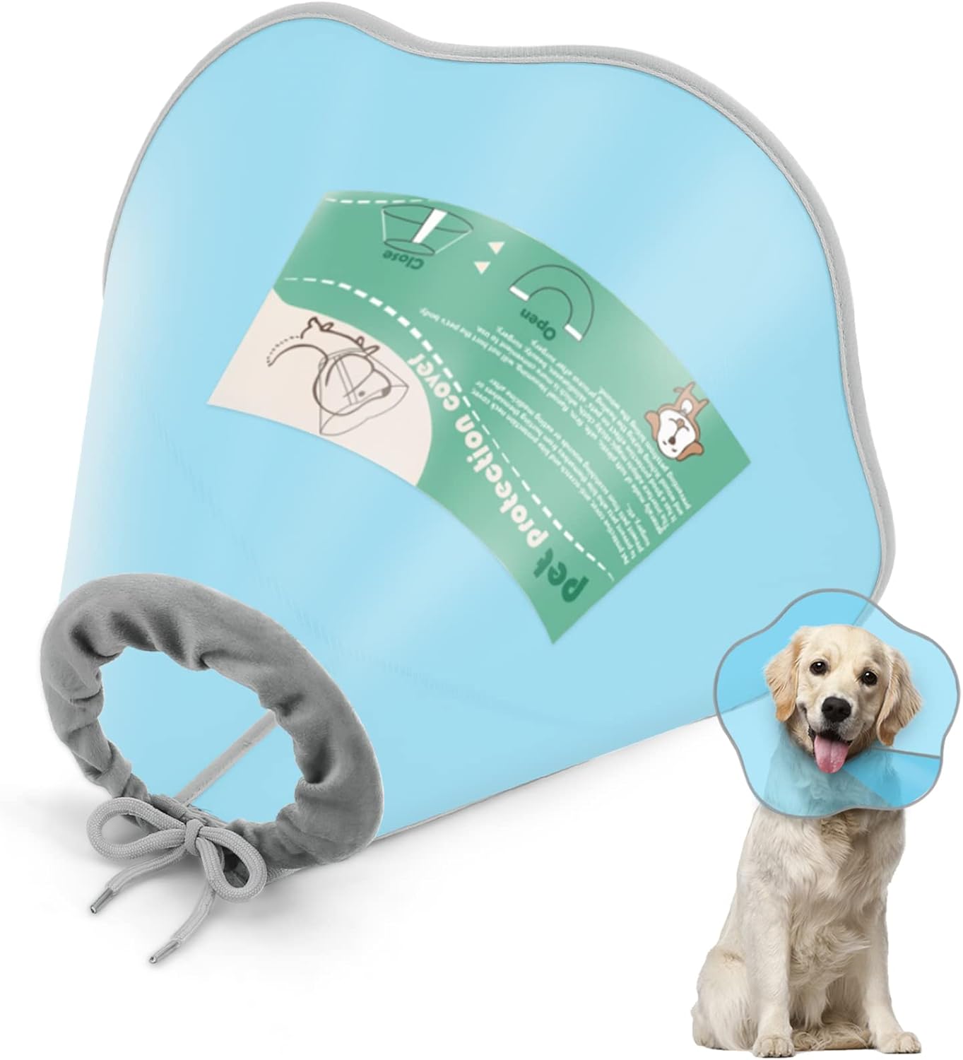 Supet Dog Cone Adjustable Pet Recovery Collar Dog Surgery