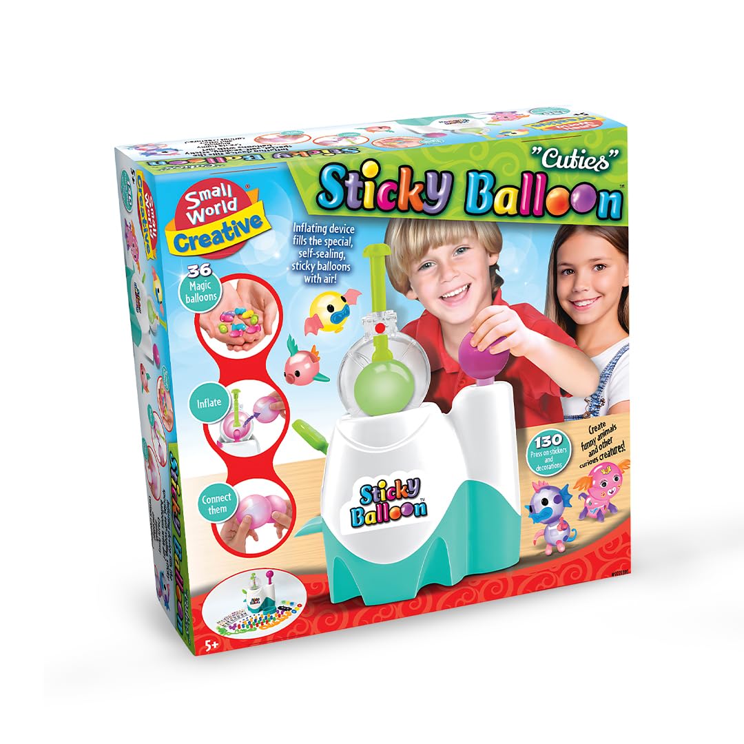 Small World Toys - Sticky Balloon Creation Kit with Balloon Inflating Device - Create Your Own Mini Creatures - Kids Parties & Sleepovers - Arts and Crafts for Kids Age 5+ - Refill Ballons Available