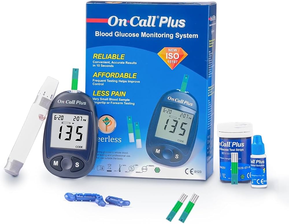On Call Plus Blood Glucose Monitoring System | Glucometer Kit with Meter, Lancing Device, 10 Lancets, Carry Case & User Manual | Fast & Accurate Blood Sugar Testing for Home and Clinic Use-picture-25