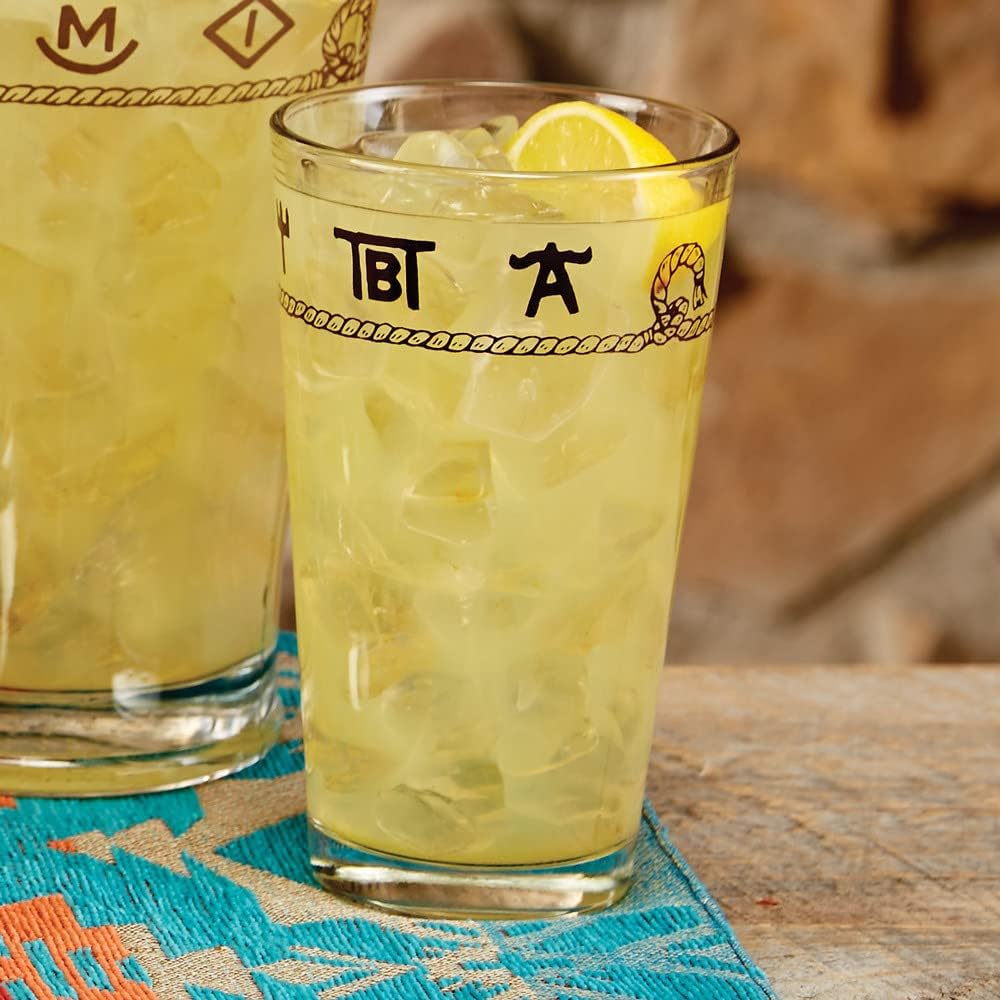 BLACK FOREST DECOR Rope & Brands Iced Tea Glasses - Set of 4, Decorative Accent