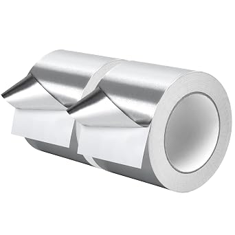 DGSL Aluminum Foil Tape, 3in x334ft3.9 mil-2 Pack Silver Metal High Temperature Heavy Duty HVAC Tape for Ductwork, Sealing, Patching, HVAC