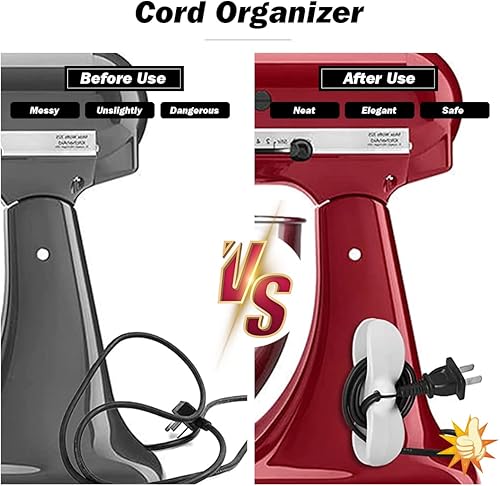 Miniatura 5 de Paquete de 8 organizadores de cables para electrodomésticos, organizador de cables para pegar en superficie plana o redonda para pequeños