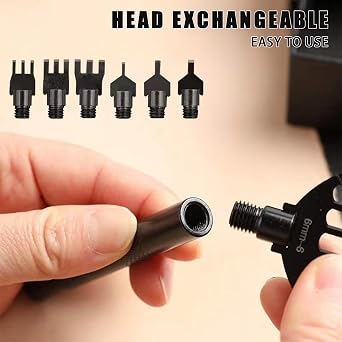 Leather Prong Punch Set with Aid Plate, Replaceable 4/5/6mm Steel Prong Leather Stitching Punch Tool