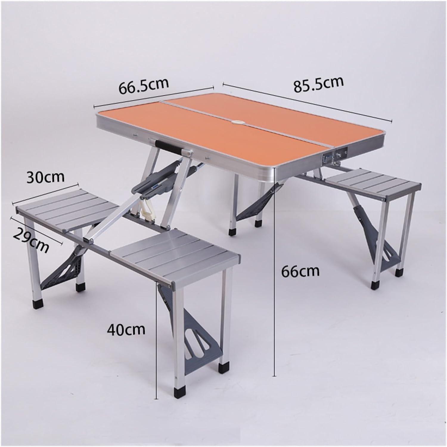 Folding Dining Table Waterproof Ultra-Light Durable Folding Table Desk for Set Outdoor Folding Table Chair Camping Aluminium Alloy Picnic Table (Color : Orange)