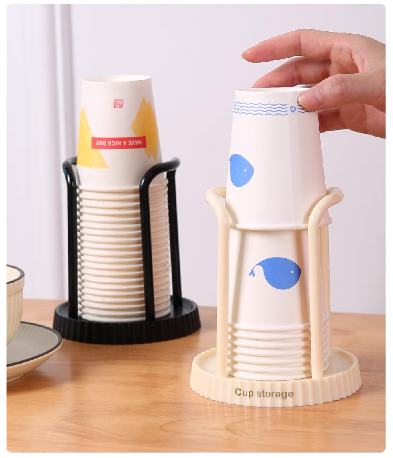 Set 100 Bicchieri Di Plastica Trasparenti Con Coperchi - Per Caffè Freddo, Frullati, Con Impugnatura Per Portabicchieri Auto - 3