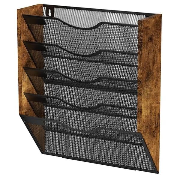 for 14.3 in. x 4.9 in. Rustic Brown Hanging Mails Folders Papers Magazine Photo Album Organization