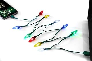 Fotbor LED Christmas Light USB C Cable, USB and Bulb Type C Charging Cable 50Inch 10LED Compatible with Samsung Galaxy S21 Ultra/S20/ S10/ S10E/ S9/ S8 Plus A51 Note 20 10 LG Stylo 6 iPad Pro 11/12.9