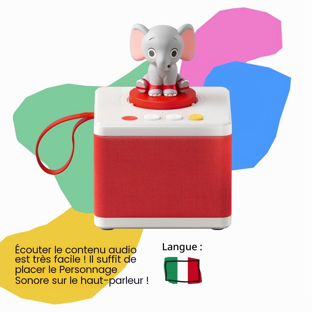 FABA - Histoires Blanches - Histoires pour Enfants, Caisse Audio avec Personnage sonore Ele l'éléphant, Jeu éducatif, Contenu à partir de 3 Ans
