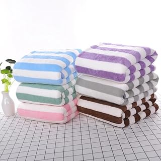 فوط تيربون للشعر تيربون من المايكروفايبر الممتص مع زر للتجفيف ال للشعر الرطب بعد الاستحمام والساونا عبوة من 2 ازرق/بينك - ابتكار حديث للعناية بالشعر وت التجفيف - من ألياف دقيقة , مقاس واحد