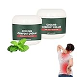 Cooling Comfort Relief Cream Moisturizers, Instant Cooling Gel for Soothing Muscles, Herbal Soothing Ointment for Muscle, Head, Lumbar, Neck, Hands and Feet, Suitable for All Skin (2)