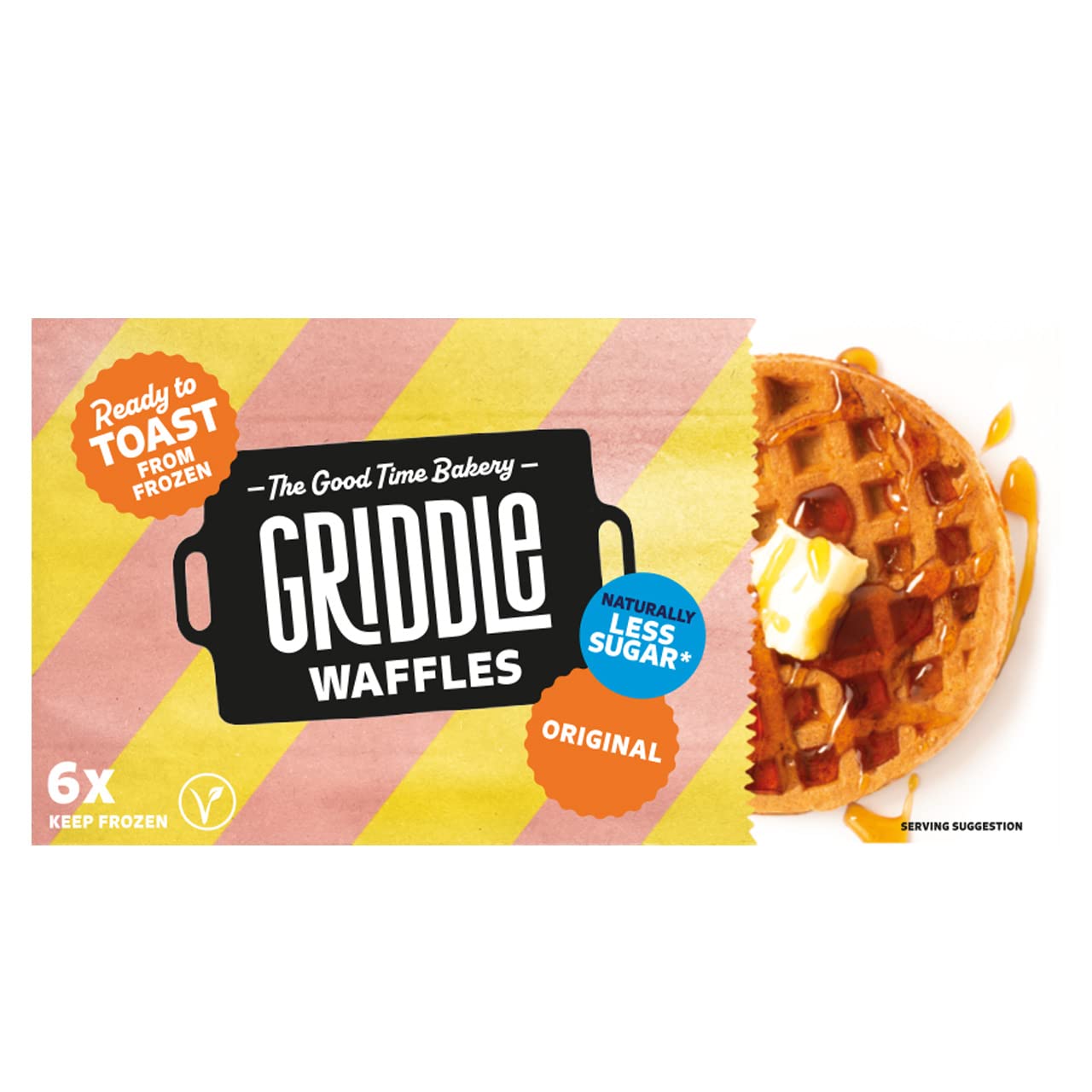 Griddle Original Wholegrain Waffles, 6 x 32g (Frozen)