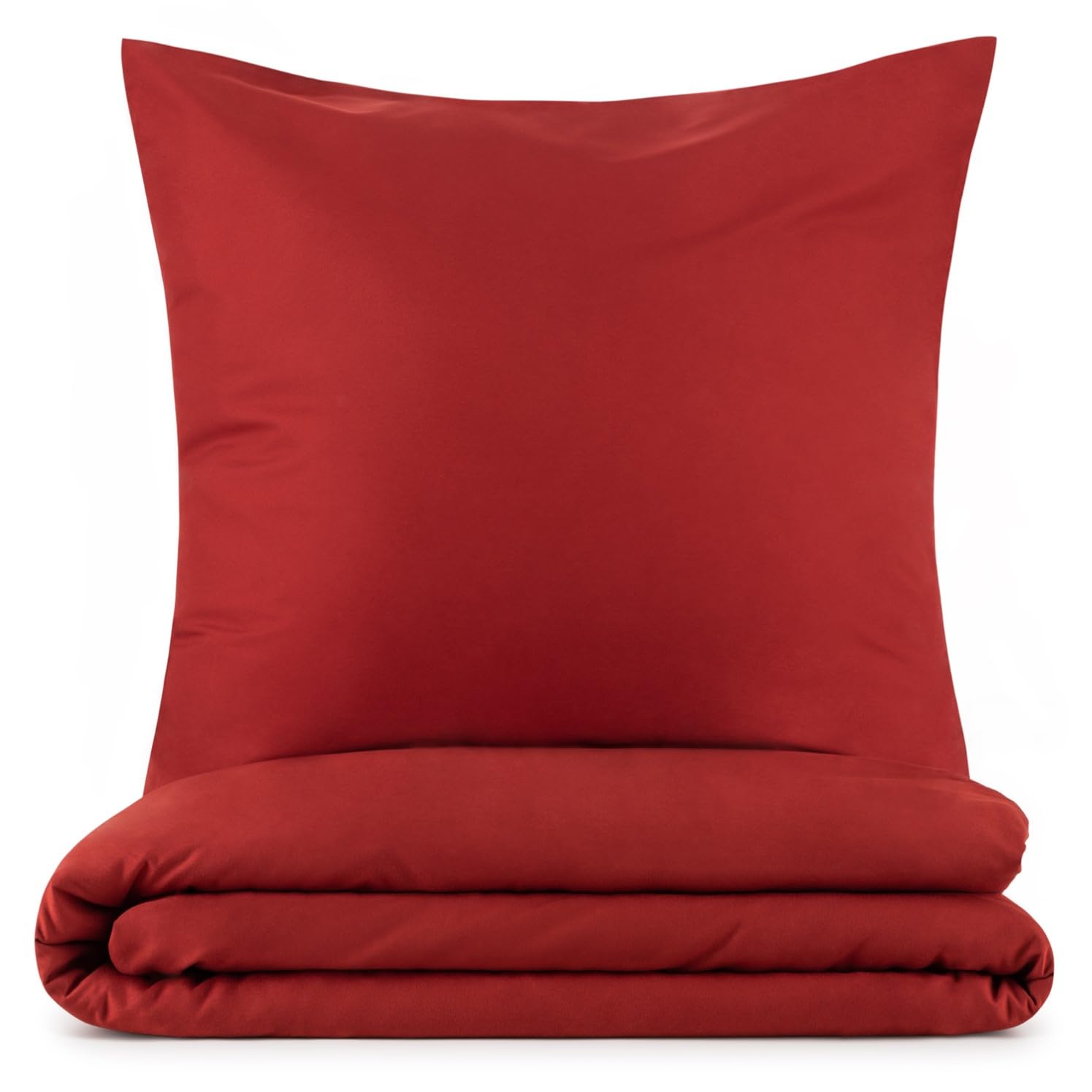Blumtal Copripiumino Matrimoniale 250x200 e Federe 50x80 - Set di Lenzuola in microfibra extra morbida certificata Oeko-Tex, Set Copripiumino Matrimoniale con 2 Federe - 3 pezzi - Rosso Aurora