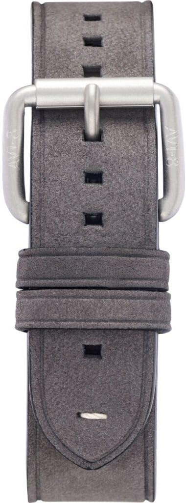 Roller Buckle Leather Wrist Watch Strap - Grey