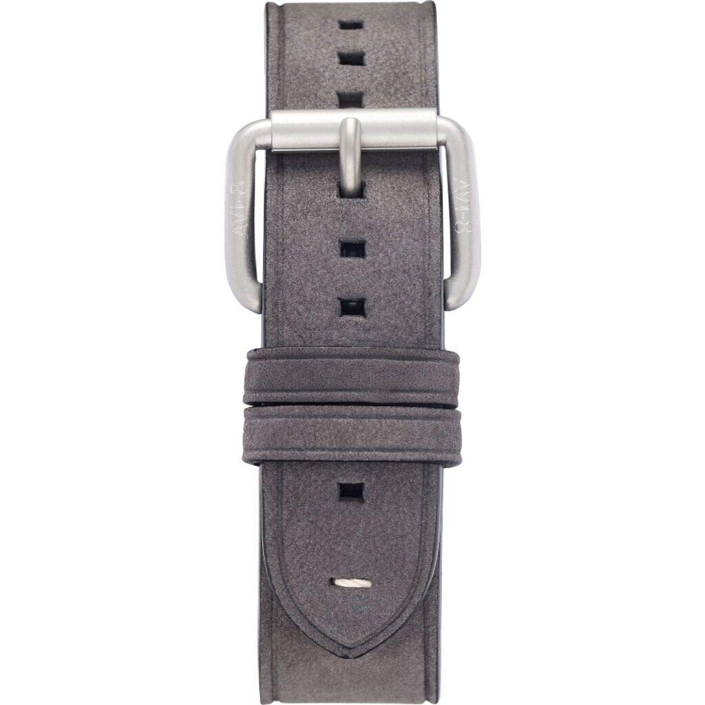 Roller Buckle Leather Wrist Watch Strap - Grey