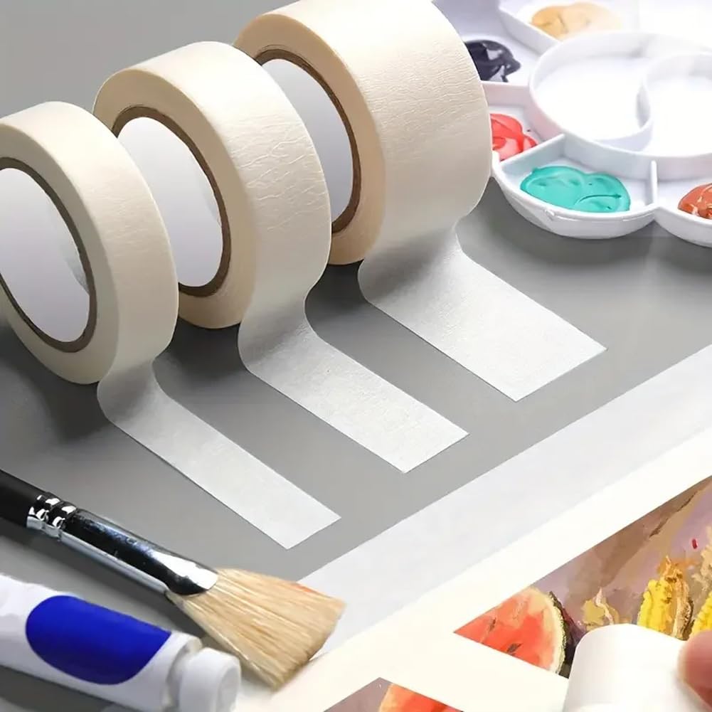 Cinta Adhesiva Blanca Para Pintores Y Manualidades Domésticas | 40mm x 50m,Uso General, Fácil De Despegar, Baja Adherencia