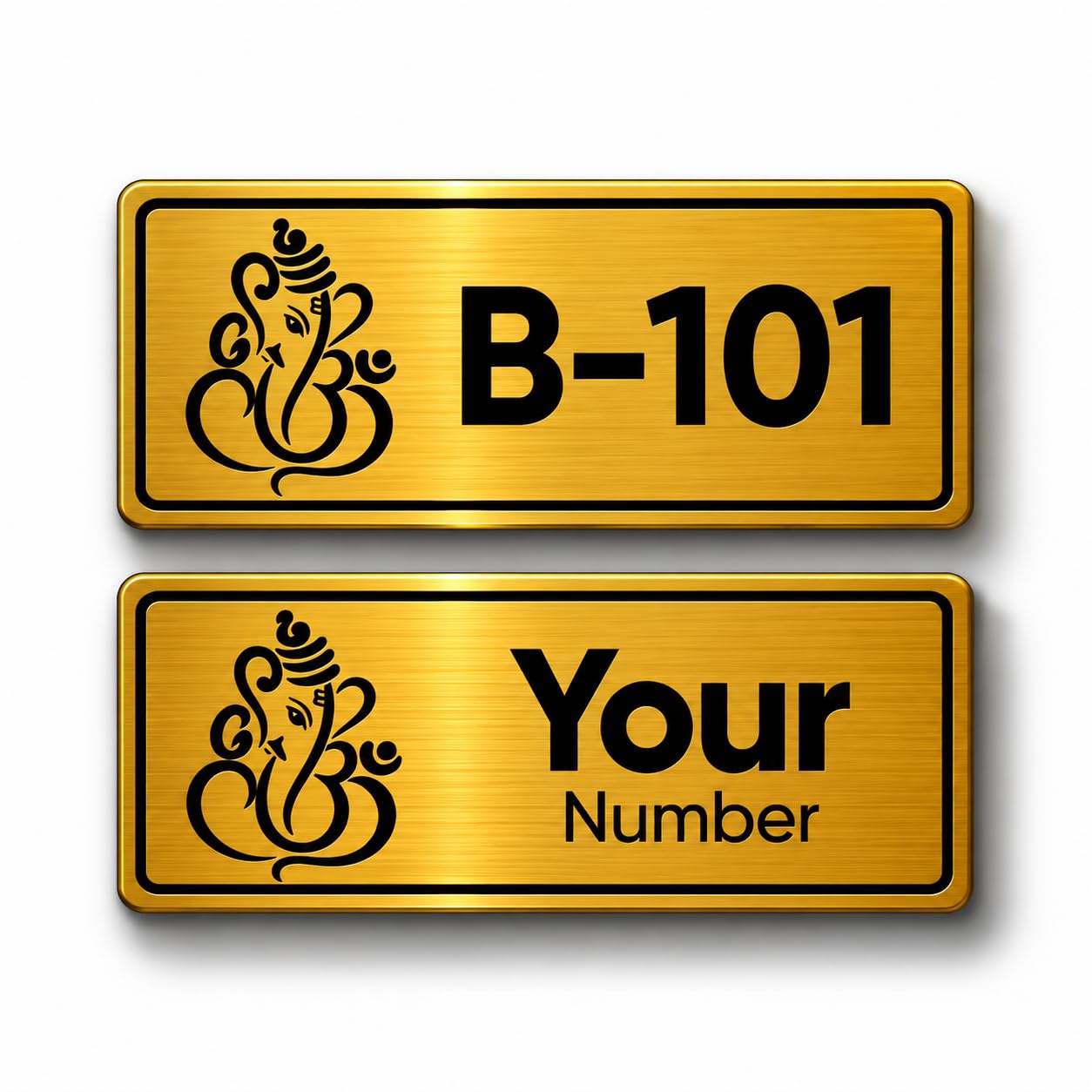 Custom Acrylic House Number Plate, Self-Adhesive, 6.5 x 2.7 inch (Golden.)