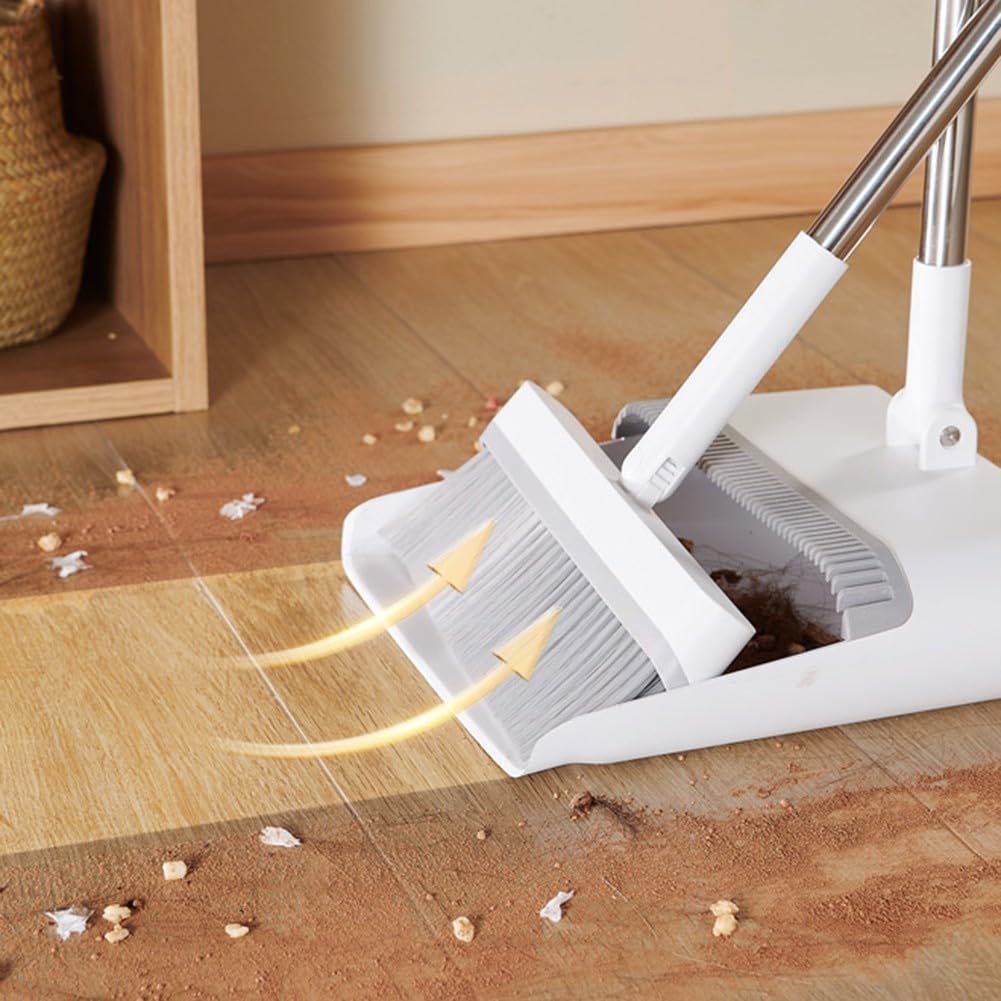 Besen und Kehrschaufel Haushalt Set, Kehrbesen und Kehrschaufel Kombination Müllschaufel, Lazy Artifact Klappgriff