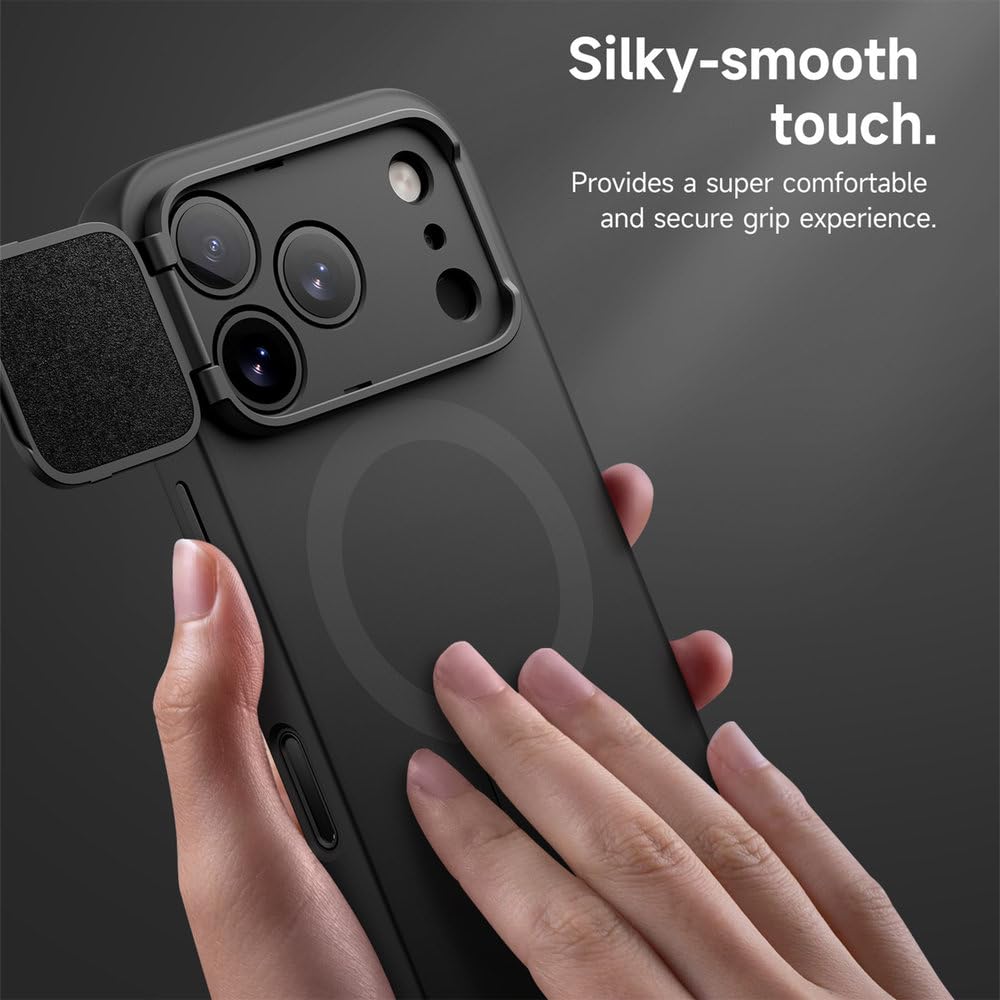 Etui z regulacją i magnetyczną podstawką do iPhone'a 17 Pro Max i 17 Air, odporne na wstrząsy, z funkcją ładowania bezprzewodowego, granatowe, do iPhone'a 17 Air