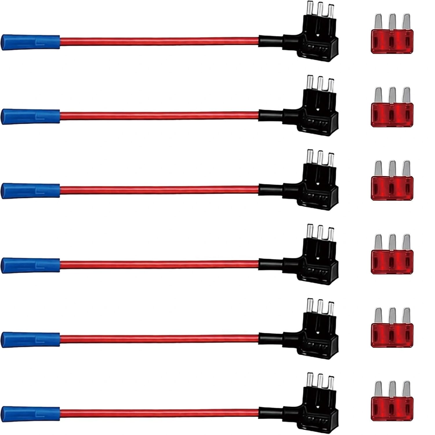 6 Pcs Micro 3 Fuse Tap Add-A-Circuit Expandable 12V Power Adapter for Underglow Lights, for Underglow Lights, Interior LEDs & Car Accessories – Includes 10A Fuses for Easy Installation