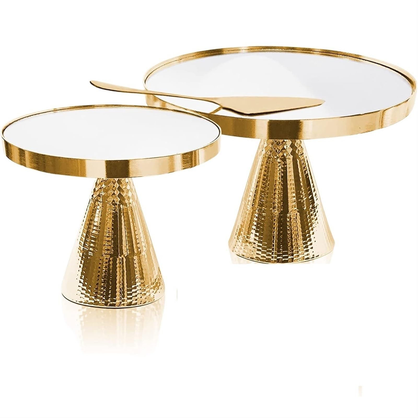Stojak na ciasto, Zestaw metalowych stojaków na ciasto, lustrzany blat, złoty, 25 cm, 30 cm, okrągły, 2 szt., ekspozytor na desery(1pc 30cm Stand)