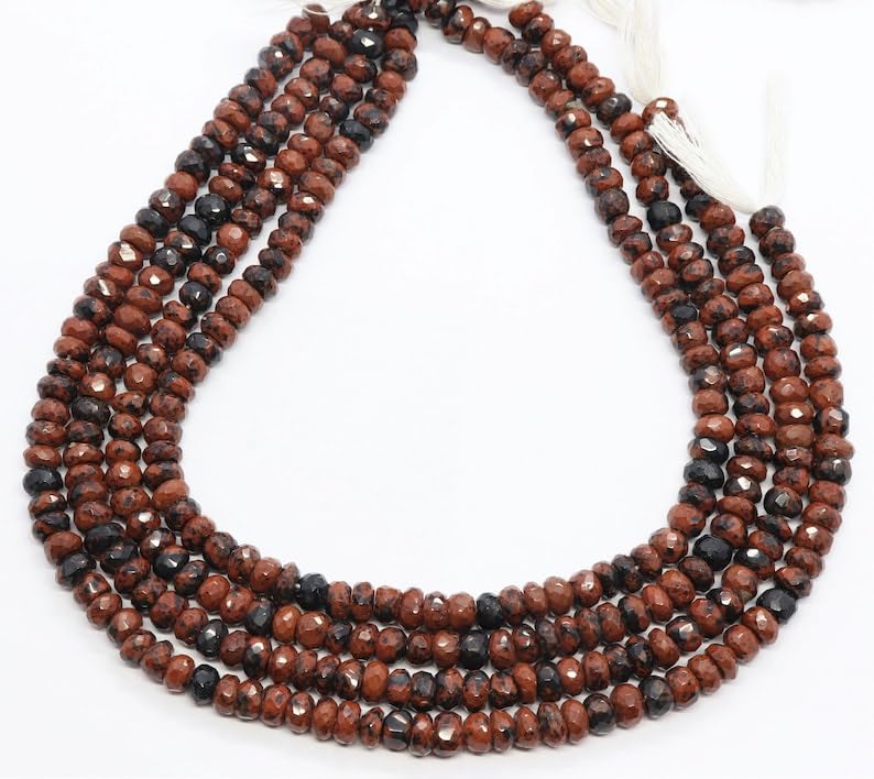 Obsidienne naturelle 6-7mm perles rondes facettées création bijoux DIY